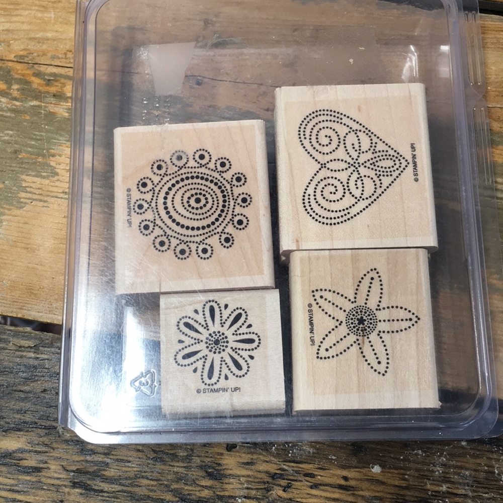 Stampin up - polka dot punches - wood mount